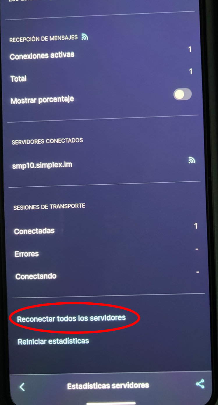 Dispositivo en la pantalla &ldquo;Servidores&rdquo;