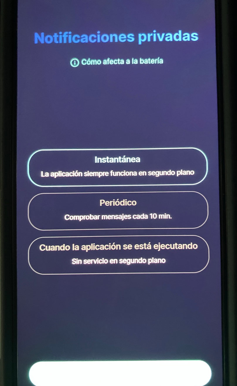 Dispositivo con la pantalla de tipo de notificaciones